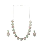 Women's Brass Silver Plated Necklace set (Multicolor) - Image 4