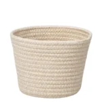 Cotton Pack Of_2 White Pen Holder Storage Basket For Clothes (White) - Image 3