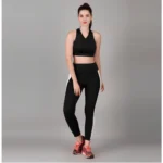 Women's Polyester Solid Ankle length High Waisted Tights (Black) - Image 3