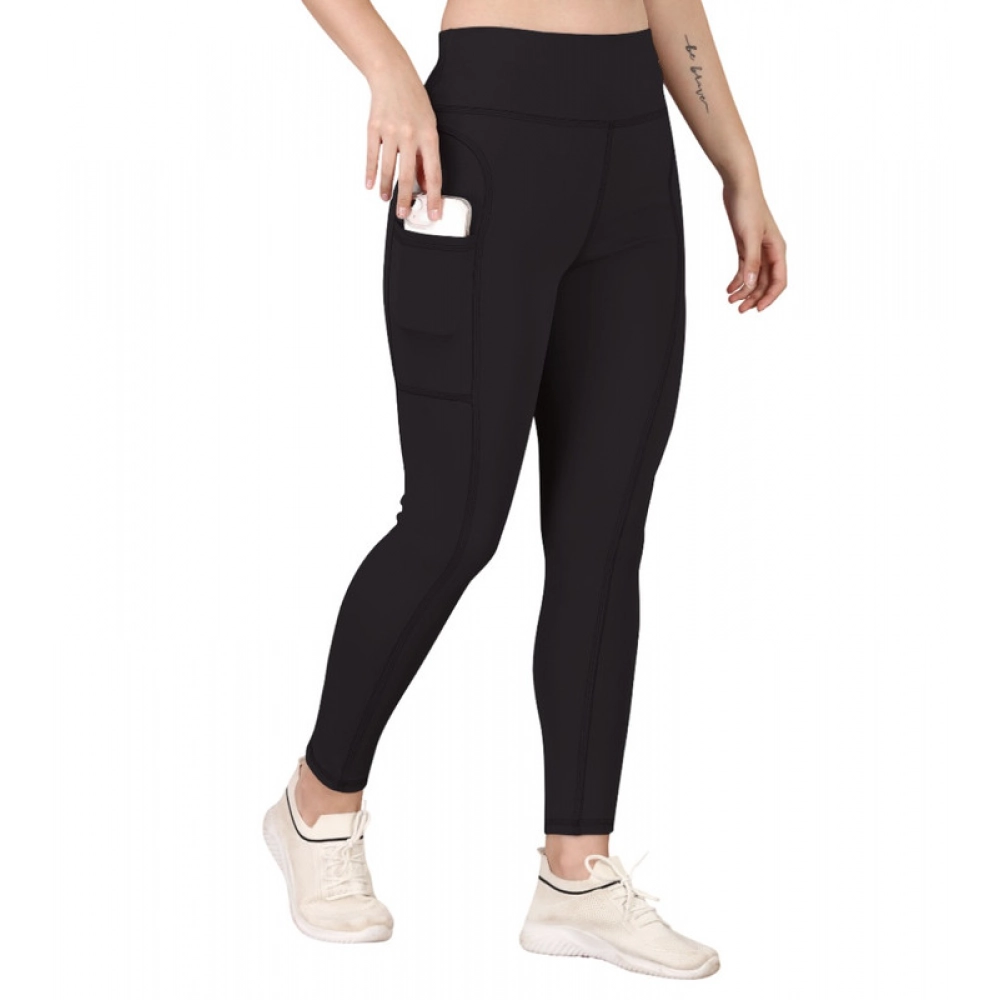 BSB259-TYYYGT-Fulblk-Main-1000x1000-1.webp Women's Polyester Solid Ankle length High Waisted Tights (Black) - Image 1