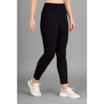 Women's Polyester Solid Ankle length High Waisted Tights (Black) - Image 4