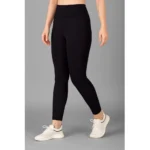 Women's Polyester Solid Ankle length High Waisted Tights (Black) - Image 3