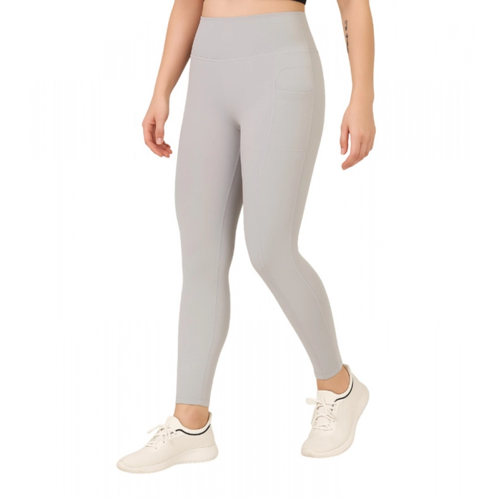 BSB259-TYYYGT-Gry-Main-1000x1000-1.webp Women's Polyester Solid Ankle length High Waisted Tights (Grey) - Image 1