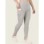Women's Polyester Solid Ankle length High Waisted Tights (Grey) - Image 4