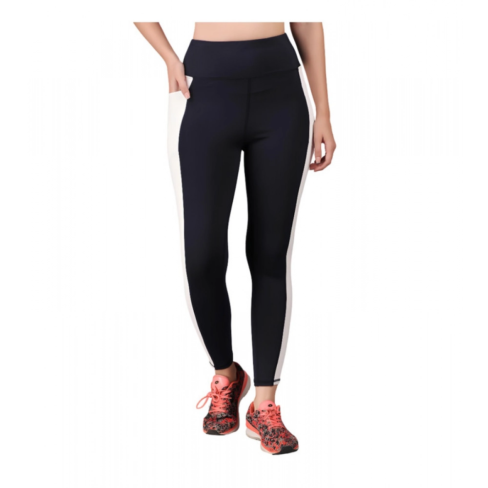 BSB259-TYYYGT-Nvy-Main-1000x1000-1.webp Women's Polyester Solid Ankle length High Waisted Tights (Navy Blue) - Image 1