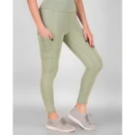Women's Polyester Solid Ankle length High Waisted Tights (Sea Green) - Image 4