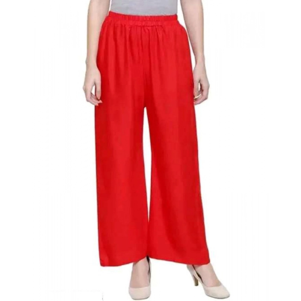 BSB261-WB1005-Main-1000x1000-1.webp Women's Casual Rayon Solid Ankle Length Palazzo (Red, Free Size) - Image 1