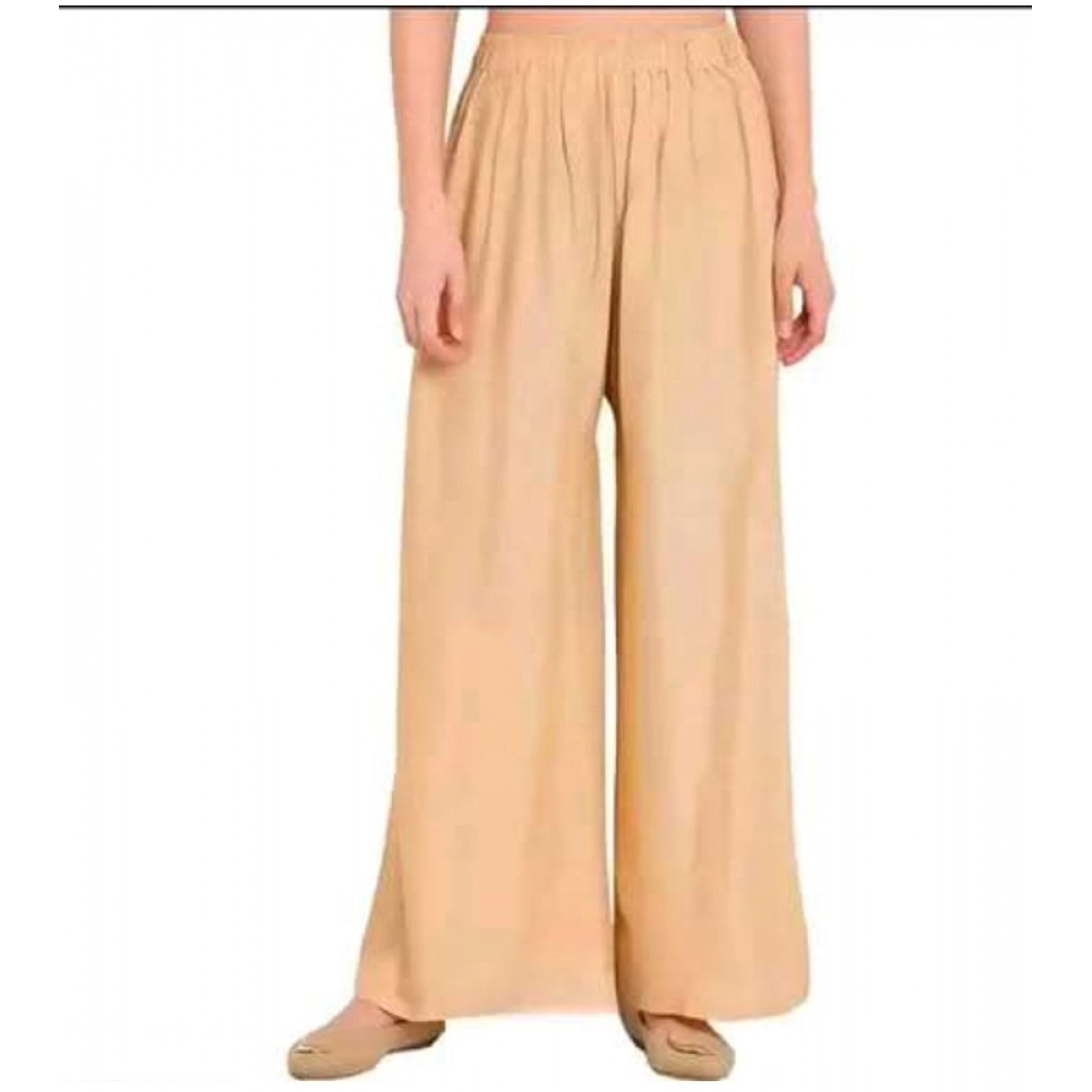 BSB261-WB1007-Main-1000x1000-1.webp Women's Casual Rayon Solid Ankle Length Palazzo (Golden , Free Size) - Image 1