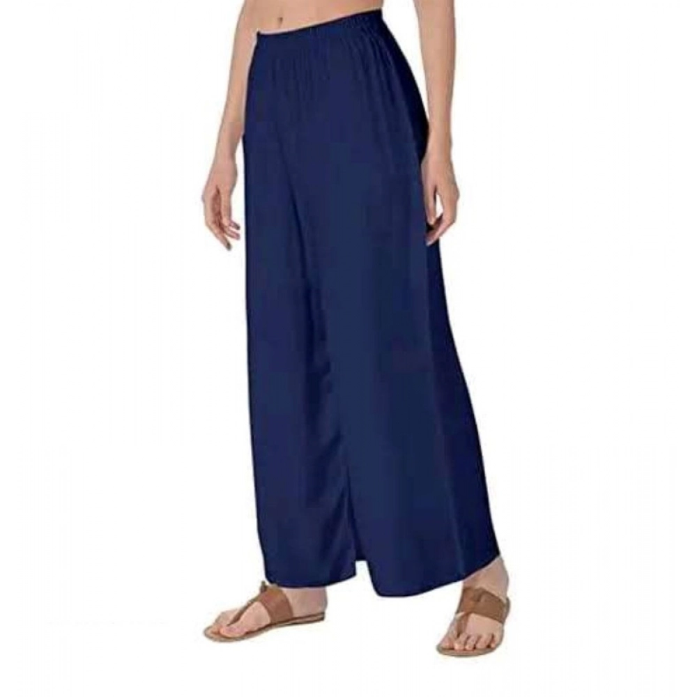 BSB261-WB1008-Main-1000x1000-1.webp Women's Casual Rayon Solid Ankle Length Palazzo (Navy Blue , Free Size) - Image 1