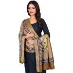 Women's chanderi silk  Printed Dupatta (Beige, Length: 2 Mtr) - Image 2