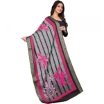 Women's chanderi silk  Printed Dupatta (Black, Length: 2 Mtr) - Image 3