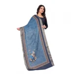 Women's chanderi silk  Printed Dupatta (Navy Blue, Length: 2 Mtr) - Image 3