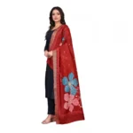 Women's chanderi silk  Printed Dupatta (Red, Length: 2 Mtr) - Image 4