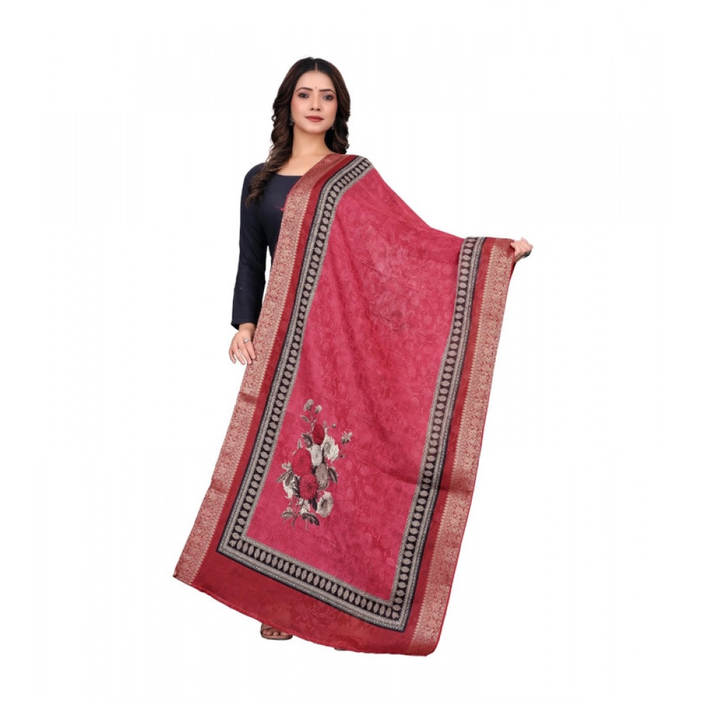 BSB2631013-Main-1000x1000-1.webp Women's chanderi silk Printed Dupatta (Red, Length: 2 Mtr) - Image 1