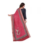 Women's chanderi silk  Printed Dupatta (Red, Length: 2 Mtr) - Image 5