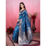 Women's Banarasi Silk Printed Saree With Unstitched Blouse 5.5Mtr (Pinch) - Image 2