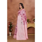 Women's Banarasi Silk Jaquard Woven Saree With Unstitched Blouse 5.5Mtr (Pink) - Image 5