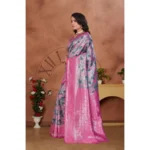Women's Banarasi Silk Jaquard Woven Saree With Unstitched Blouse 5.5Mtr (Pink) - Image 4