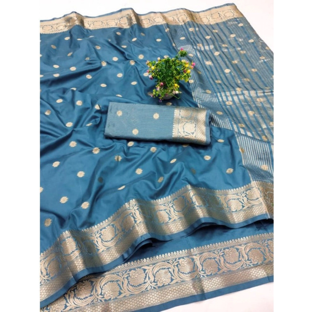 PID-62472-Generic-Women-s-Jacquard-Silk-Jaquard-Woven-Saree-With-Unstitched-Blouse-5-5-Mtr-Light-Blu-1000x1000-1.webp Women's Jacquard Silk Jaquard Woven Saree With Unstitched Blouse 5.5Mtr (Light Blue) - Image 1