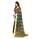 Women's Georgette Printed Saree With Unstitched Blouse 5.5Mtr (Green) - Image 4