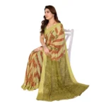 Women's Georgette Printed Saree With Unstitched Blouse 5.5Mtr (Multicolor) - Image 2