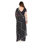 Women's Georgette Printed Saree With Unstitched Blouse 5.5Mtr (Black) - Image 3