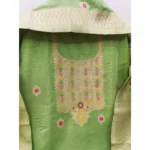 Women's Banarasi Silk Printed Unstitched Salwar Suit Material With Dupatta (Pista, 3Mtrs) - Image 2