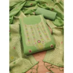 Women's Banarasi Silk Printed Unstitched Salwar Suit Material With Dupatta (Pista, 3Mtrs) - Image 3