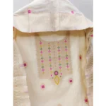 Women's Banarasi Silk Printed Unstitched Salwar Suit Material With Dupatta (White, 3Mtrs) - Image 4
