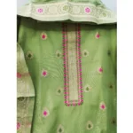 Women's Banarasi Silk Printed Unstitched Salwar Suit Material With Dupatta (Pista, 3Mtrs) - Image 2
