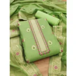 Women's Banarasi Silk Printed Unstitched Salwar Suit Material With Dupatta (Pista, 3Mtrs) - Image 3