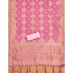 Women's Banarasi Silk Printed Unstitched Salwar Suit Material With Dupatta (Pink, 3Mtrs) - Image 2