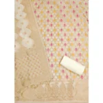 Women's Banarasi Silk Printed Unstitched Salwar Suit Material With Dupatta (White, 3Mtrs) - Image 3