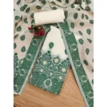 Women's Banarasi Silk Printed Unstitched Salwar Suit Material With Dupatta (Bottle Green, 3Mtrs) - Image 4