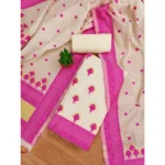 Women's Banarasi Silk Printed Unstitched Salwar Suit Material With Dupatta (Pink, 3Mtrs) - Image 4