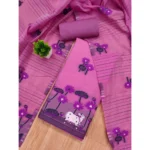 Women's Banarasi Silk Printed Unstitched Salwar Suit Material With Dupatta (Pink, 3Mtrs) - Image 4
