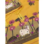 Women's Banarasi Silk Printed Unstitched Salwar Suit Material With Dupatta (Yellow, 3Mtrs) - Image 2