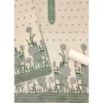 Women's Banarasi Silk Printed Unstitched Salwar Suit Material With Dupatta (OffWhite, 3Mtrs) - Image 3