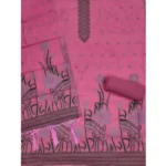 Women's Banarasi Silk Printed Unstitched Salwar Suit Material With Dupatta (Pink, 3Mtrs) - Image 3