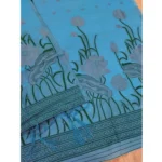 Women's Banarasi Silk Printed Unstitched Salwar Suit Material With Dupatta (SkyBlue, 3Mtrs) - Image 2