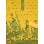 Women's Banarasi Silk Printed Unstitched Salwar Suit Material With Dupatta (Yellow, 3Mtrs) - Image 3