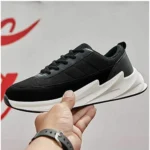 Men's Casual Synthetic Lace-ups Casual Shoes (Black) - Image 4