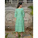 Women's Rayon Print With Embroidery Work A-Line Kurti (Rama) - Image 4