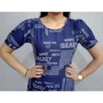 Women's Casual Crepe Half Sleeves Dress (Blue) - Image 5