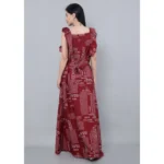 Women's Casual Crepe Sleeveless Dress (Maroon) - Image 5