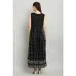 Women's Casual Rayon Sleeveless Kurti (Black) - Image 4