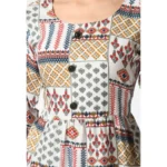 Women's Casual Crepe 3-4th Sleeves Cord Set (White) - Image 5