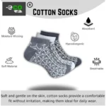 3_Pair Set Unisex Casual Cotton Printed Low Cut Socks (Multicolor) - Image 3