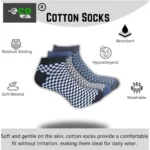 3_Pair Set Unisex Casual Cotton Printed Low Cut Socks (Multicolor) - Image 3