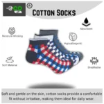 3_Pair Set Unisex Casual Cotton Printed Low Cut Socks (Multicolor) - Image 3